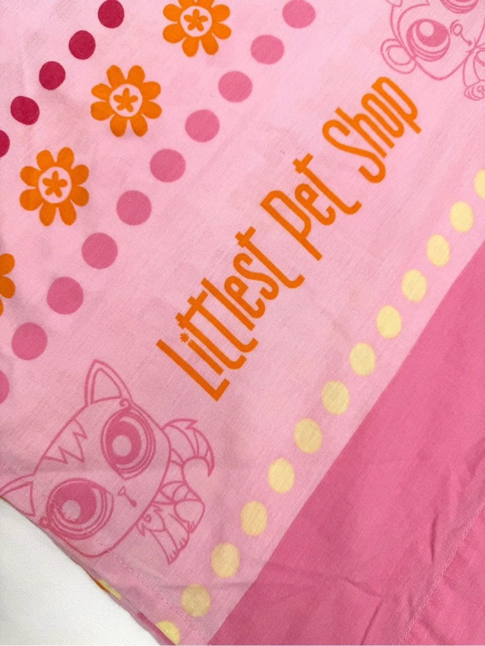VINTAGE LPS Littlest Pet Shop Full Flat Sheet 2 Standard Pillowcases 2009 Rare